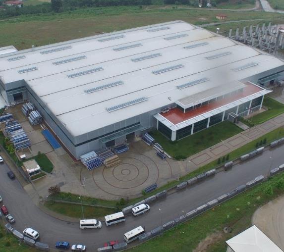 Dekoral Düzce entegre üretim tesisi — havadan görünüm
